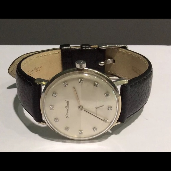 Lucien Piccard Diamond watch, black leather strap - Picture 3 of 7